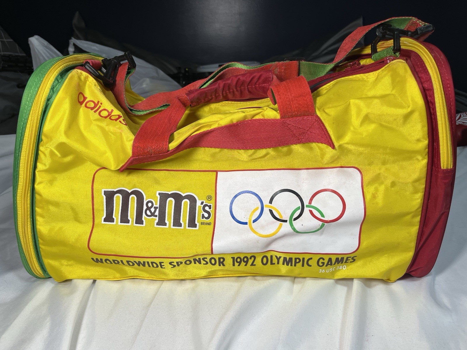 Vintage M&M’s 1992 Olympic Games Adidas Duffel Bag Rare Promo Travel Gym