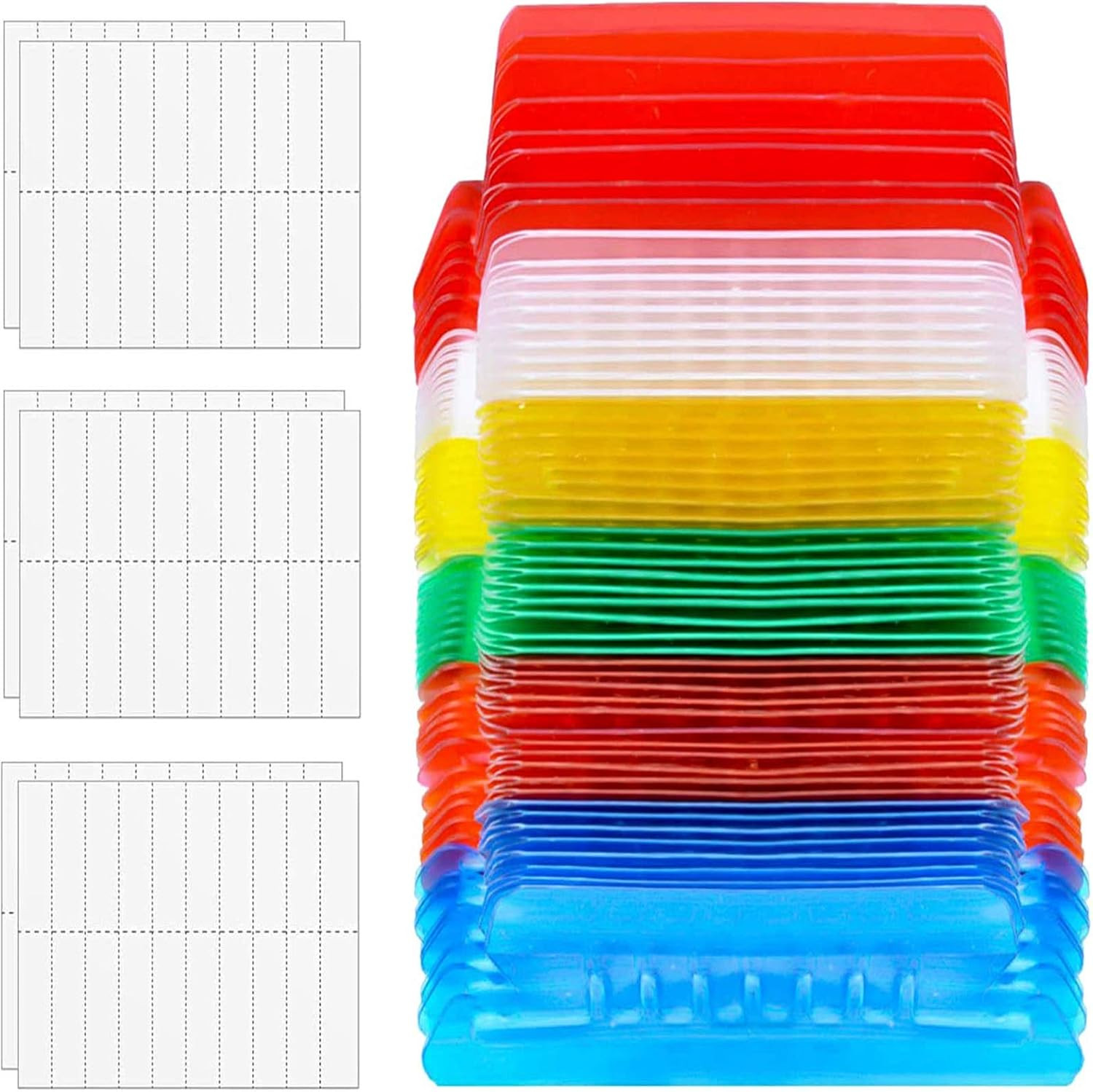 File Folder Tabs, 60+120 Sets Multicolor Hanging Folder Tabs With Inserts, 2 Inc
