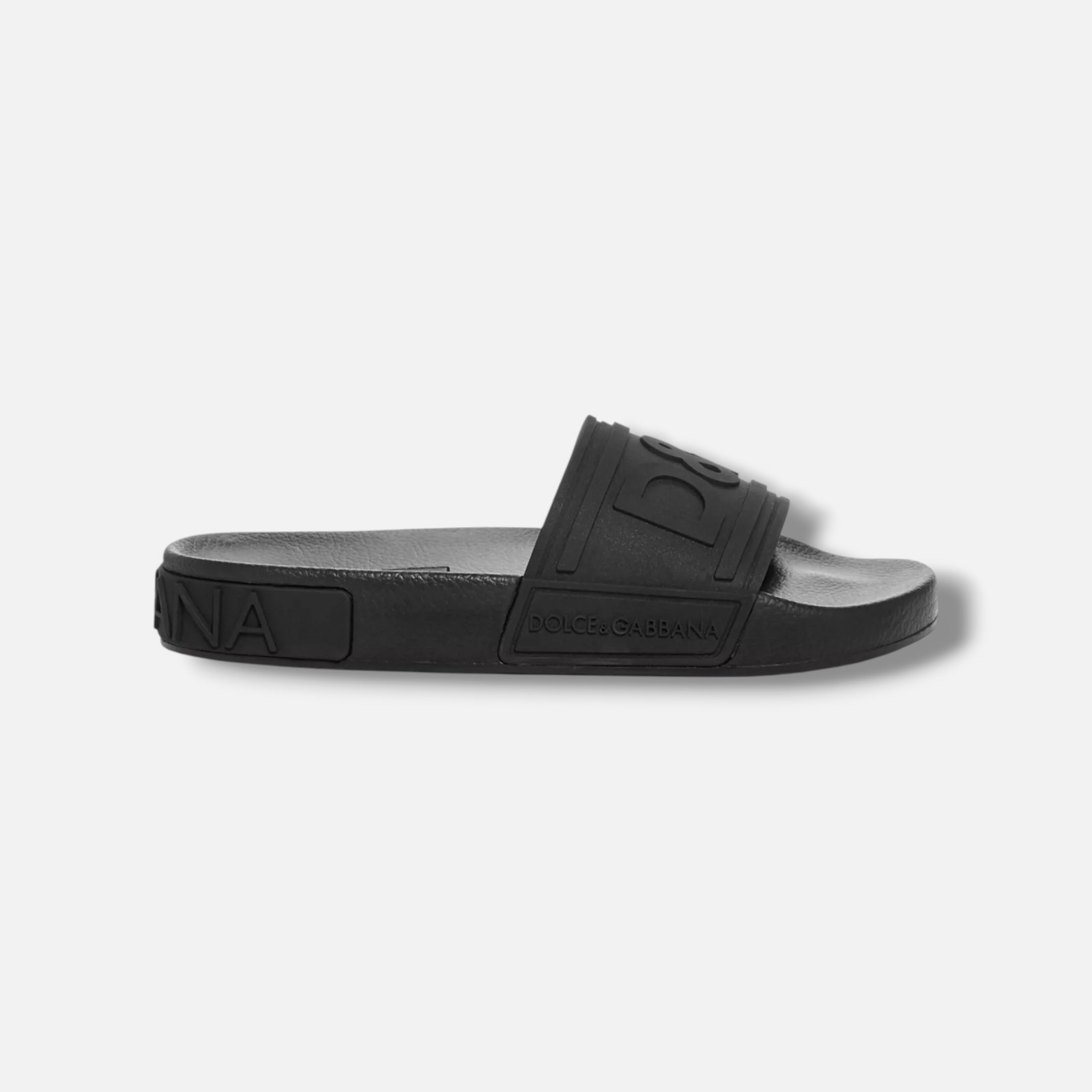 Dolce&Gabbana Women's Black Logo Pool Slide Sandals Shoes Size EU:37 US:7