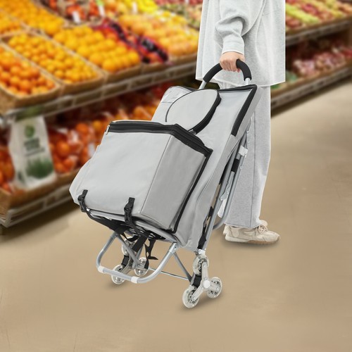Portable Folding Wheeled Art Chair Cart Rolling Big Chair Cart With Storage NEW
