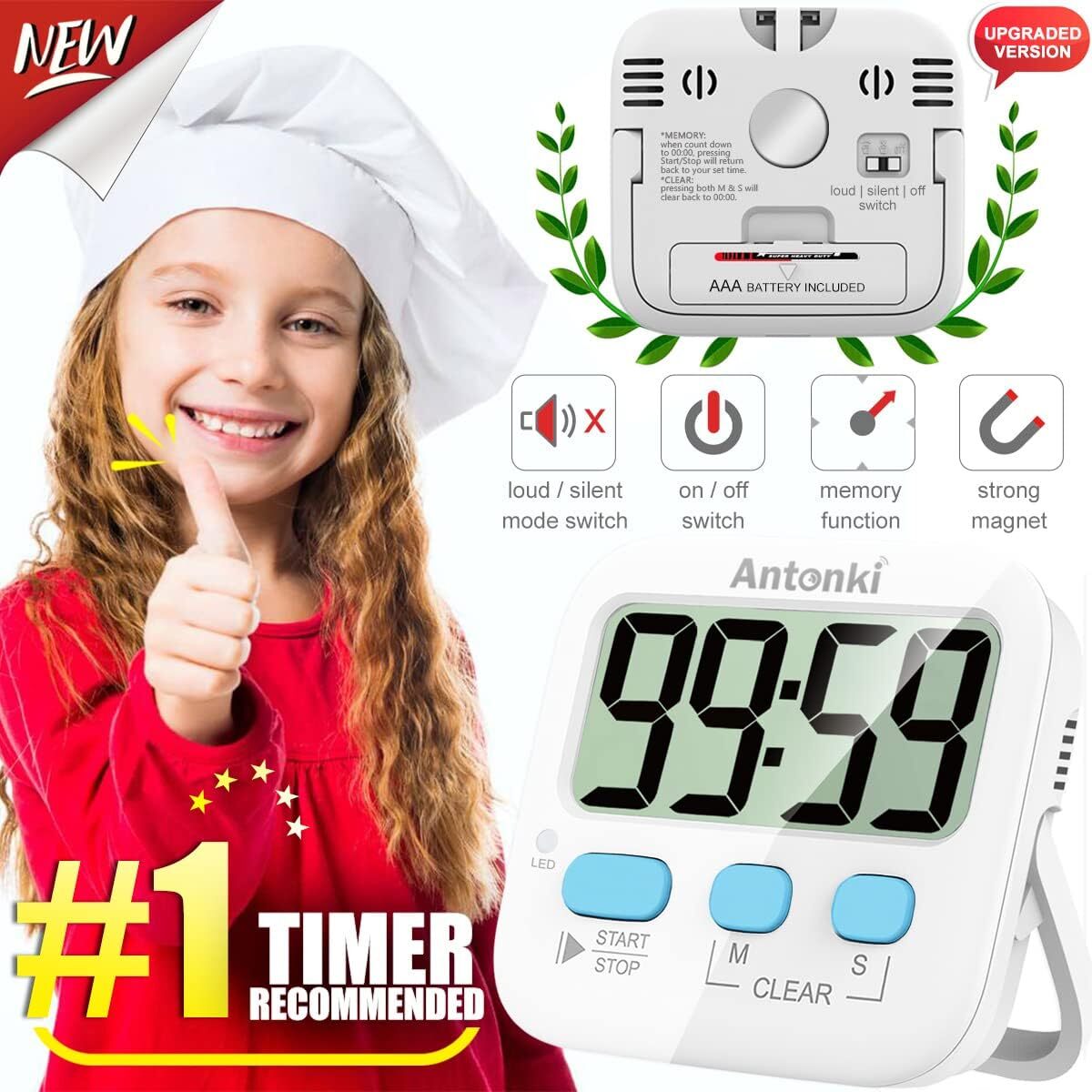 Temporizador, Temporizador Para Ninos, Temporizador De Cocina, Paquete De 2 T...
