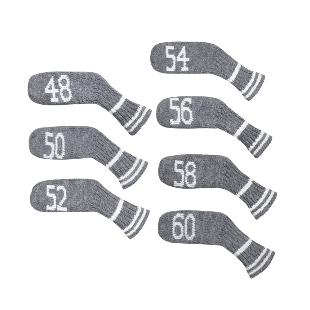 Scott Edward Pros Knitted Wedge Golf Iron 7Pcs Covers, 7PCS Gray