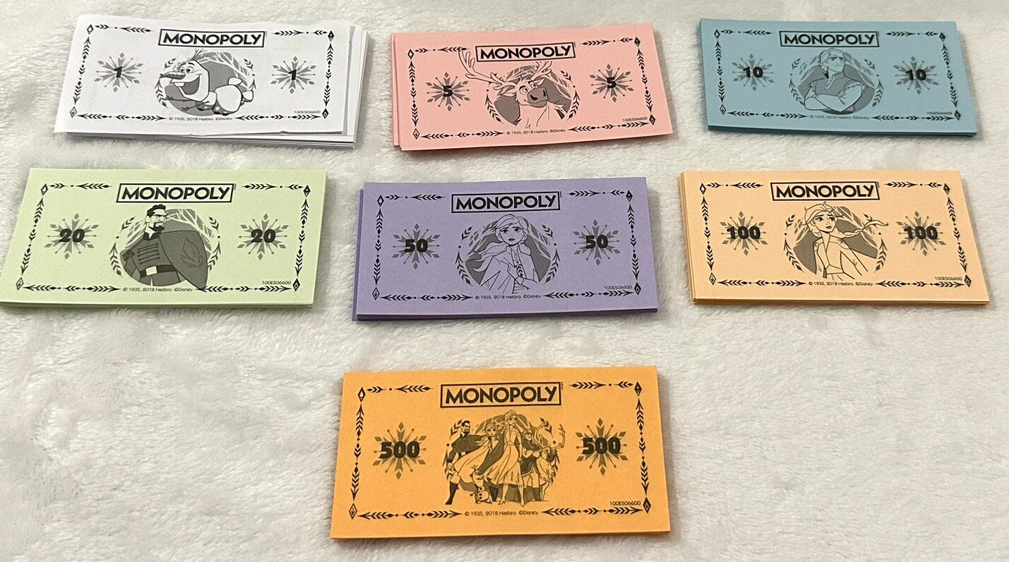 2018 Monopoly Frozen 2 Replacement Parts - Paper Money