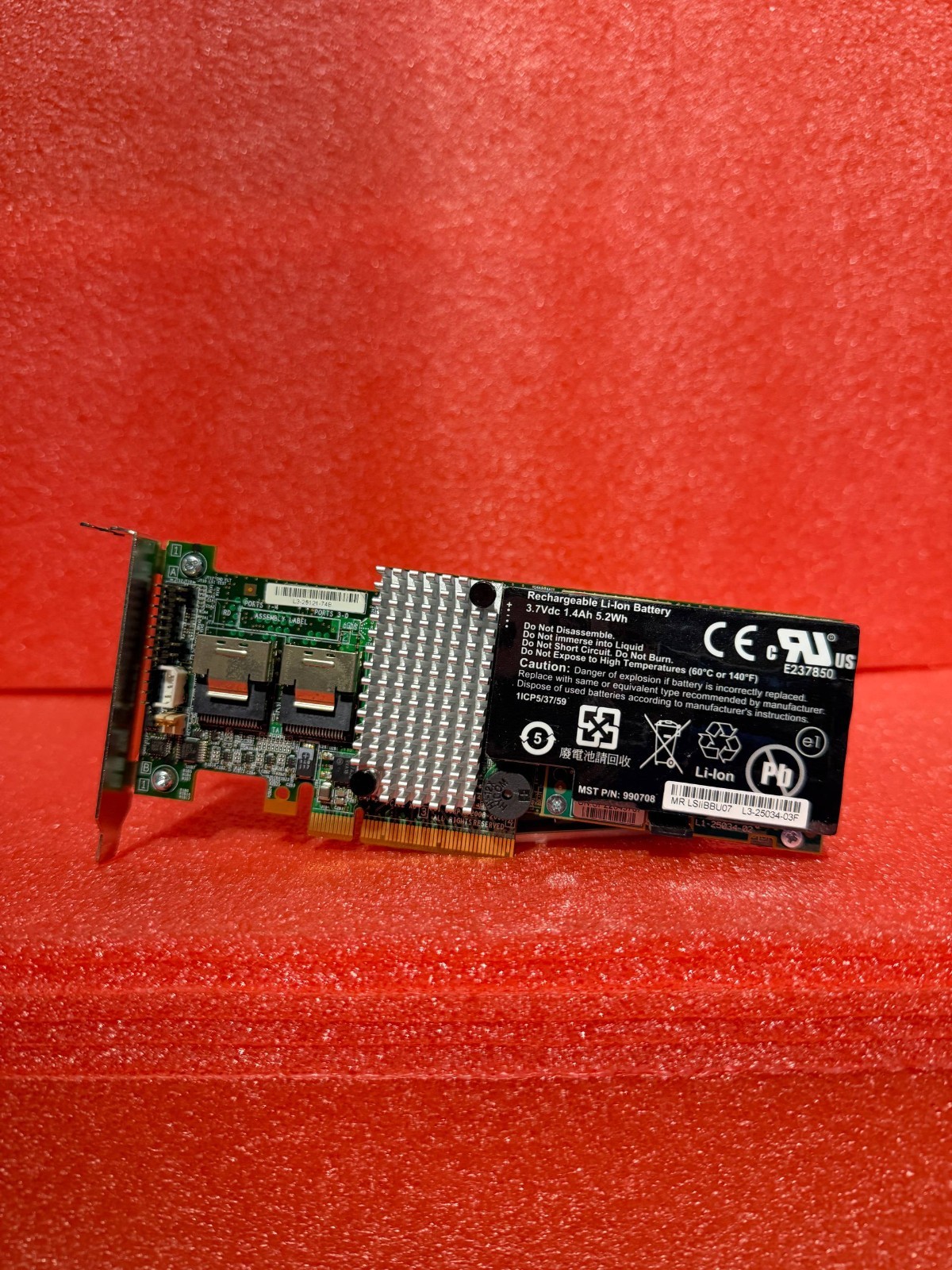 LSI L3-25121-74B 6GB/s RAID CONTROLLER CARD W/ BATTERY  LOW PROFILE