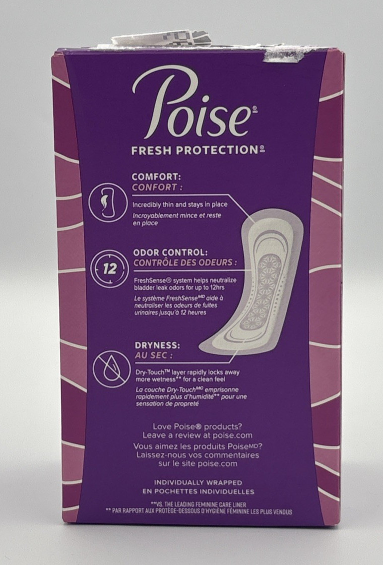 2 Poise Daily Microliners Lightest 54 Count Incontinence