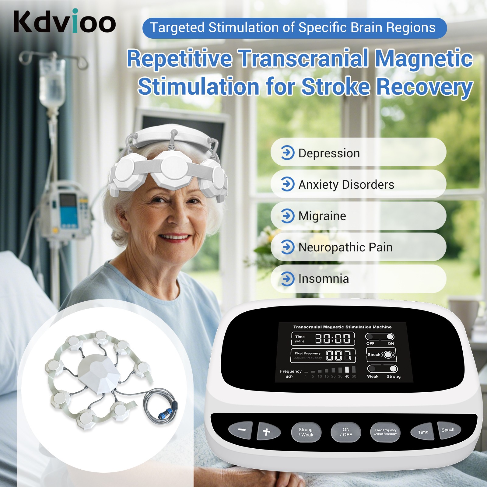 Transcranial Magnetic Stimulation rTMS Machine for Schizophrenia Anxiety Help