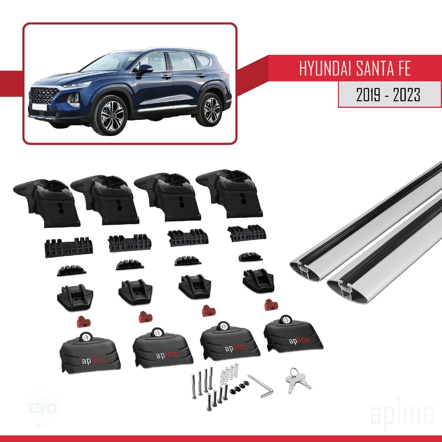 Compatible with Hyundai Santa Fe 4 (TM) 2019-2023 ACE-2 Car Roof Rack Cross Bar