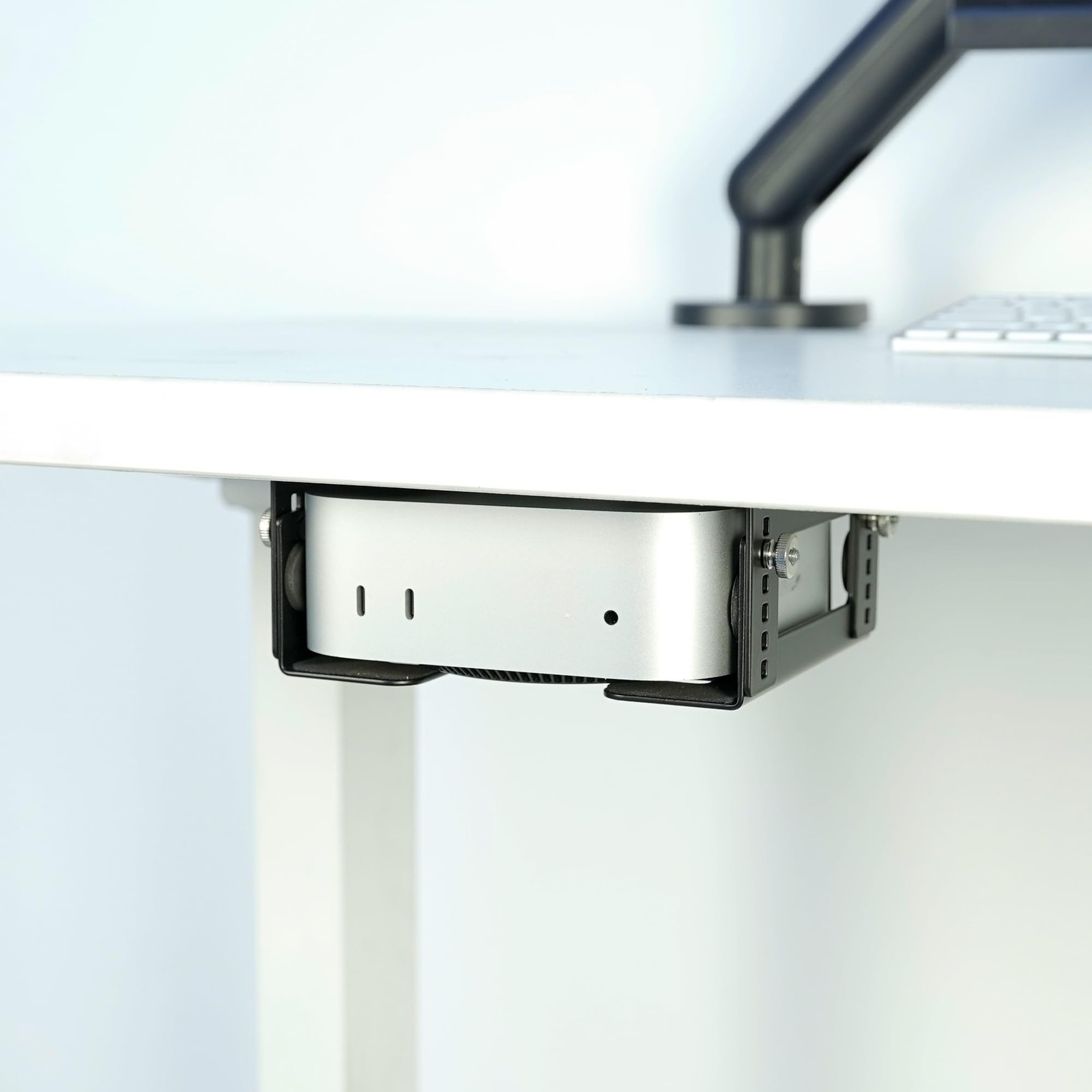 Under Desk Mini PC Mount Bracket – 5-Level Height Adjustable (1.8" to 3.3"