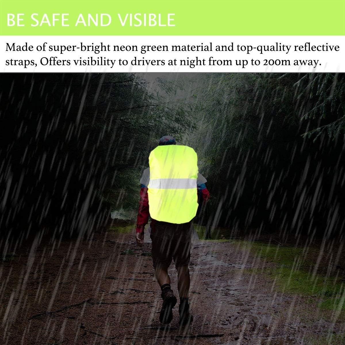 Compact Waterproof Backpack Cover with Reflective Strip - Ultralight & Durable