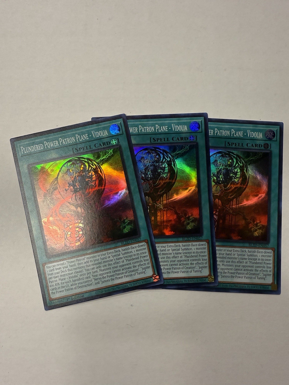 3x Plundered Power Patron Plane - Vidolia BLZD-EN057 super rare