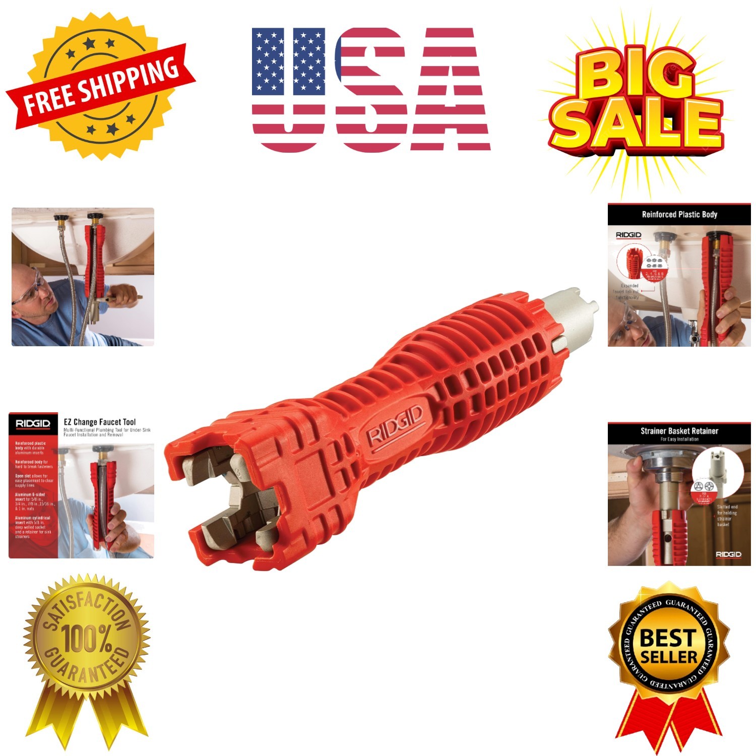 57003 EZ Change Plumbing Wrench Faucet Installation and Removal Tool