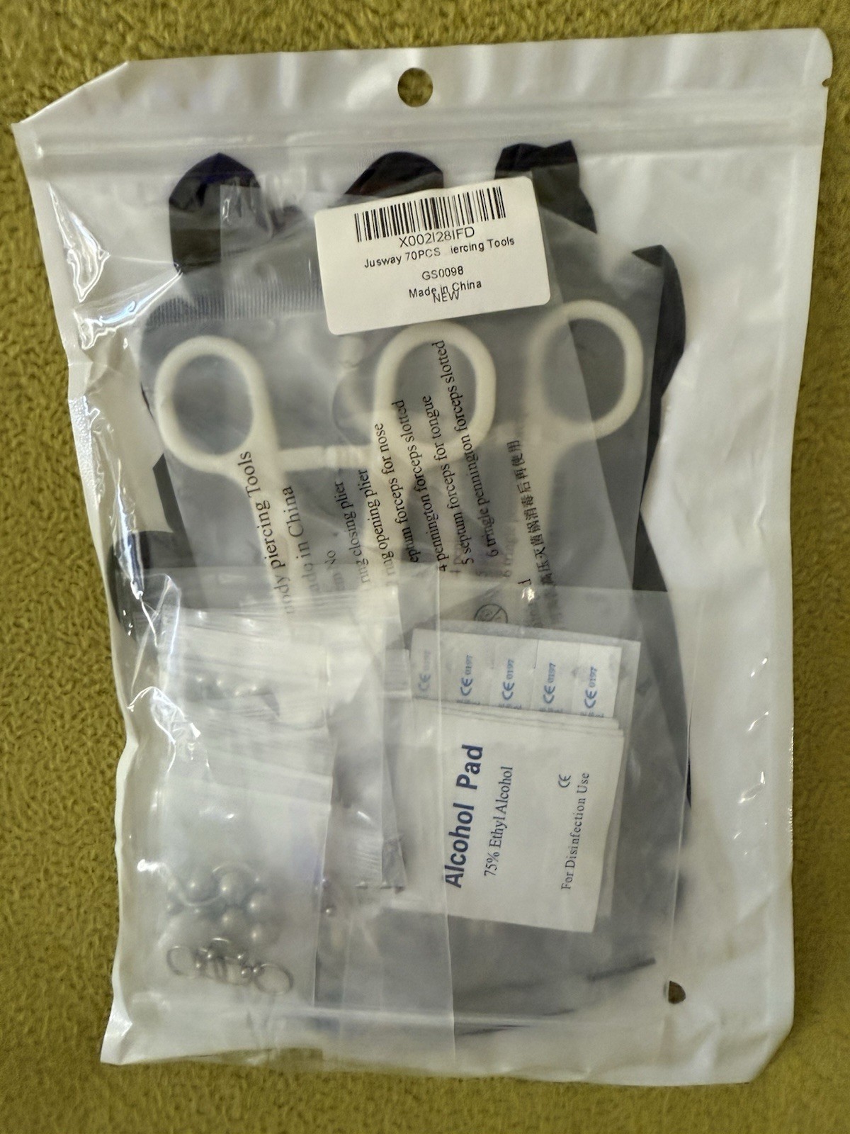 Jusway 70 Piece Piercing Tools & Jewelry Kit New In Package