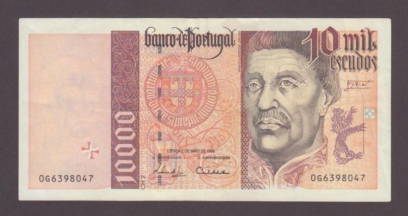 PORTUGAL P.191a-8047  10.000 ESCUDOS CH2 2.5.1996 PFX 0G  VF WE COMBINE  2509