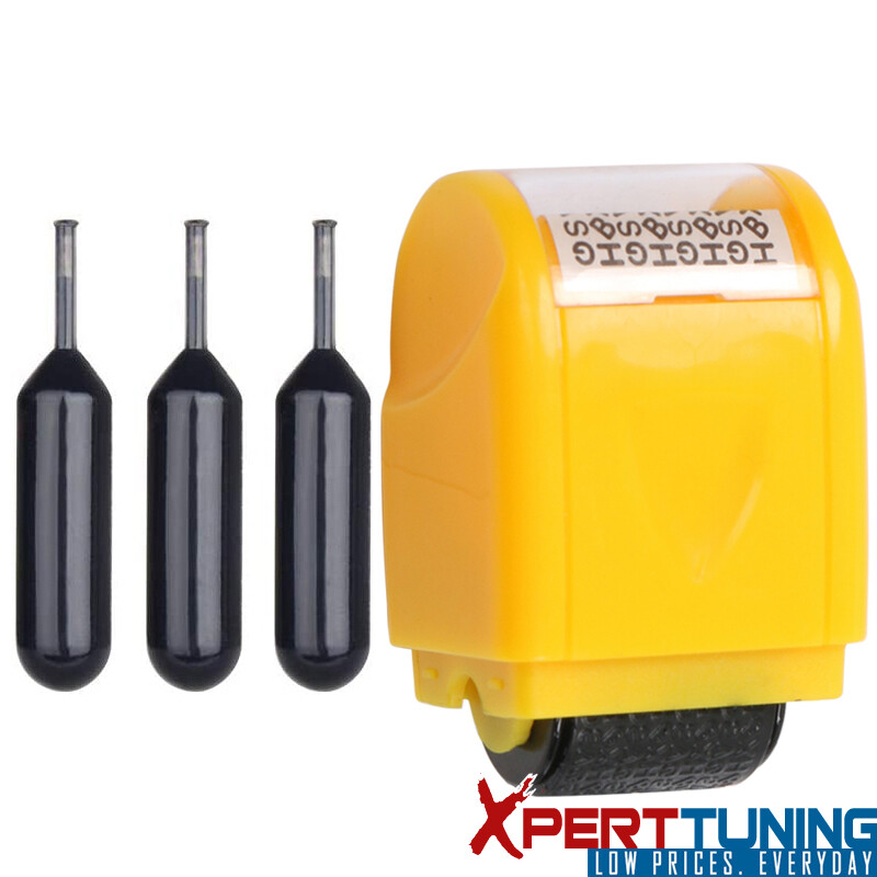 Wide Rolling Identity Theft Guard Stamp - Secure Identity Theft Yellow