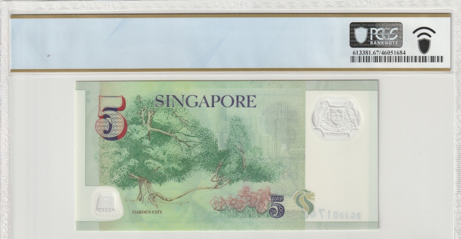 Singapore 2005 5 Dollars PCGS Certified Banknote UNC 67 PPQ Pick 47a