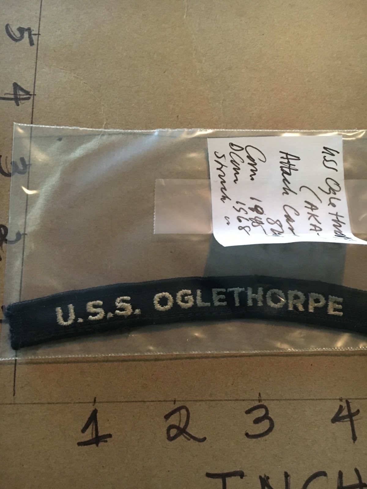 US NAVY SHOULDER STRIP TAB *** rocker *** Patch USS Oglethorpe