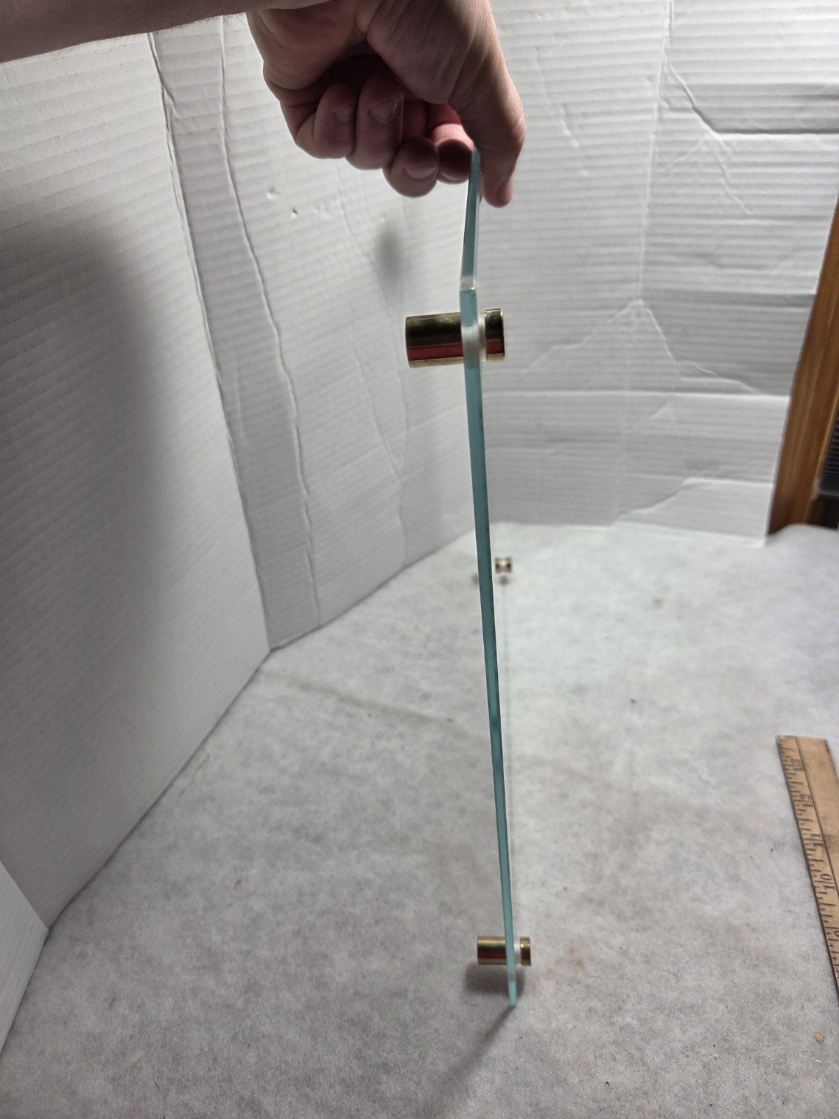 Clear Glass Monthly Offset Desktop Calendar Dry Erase Reuseable Brass Hardware