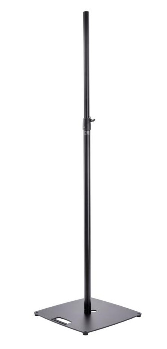 K&M 24650 (Black) | Lighting/Speaker Stand with Flat Steel Base | 2.4m Height &