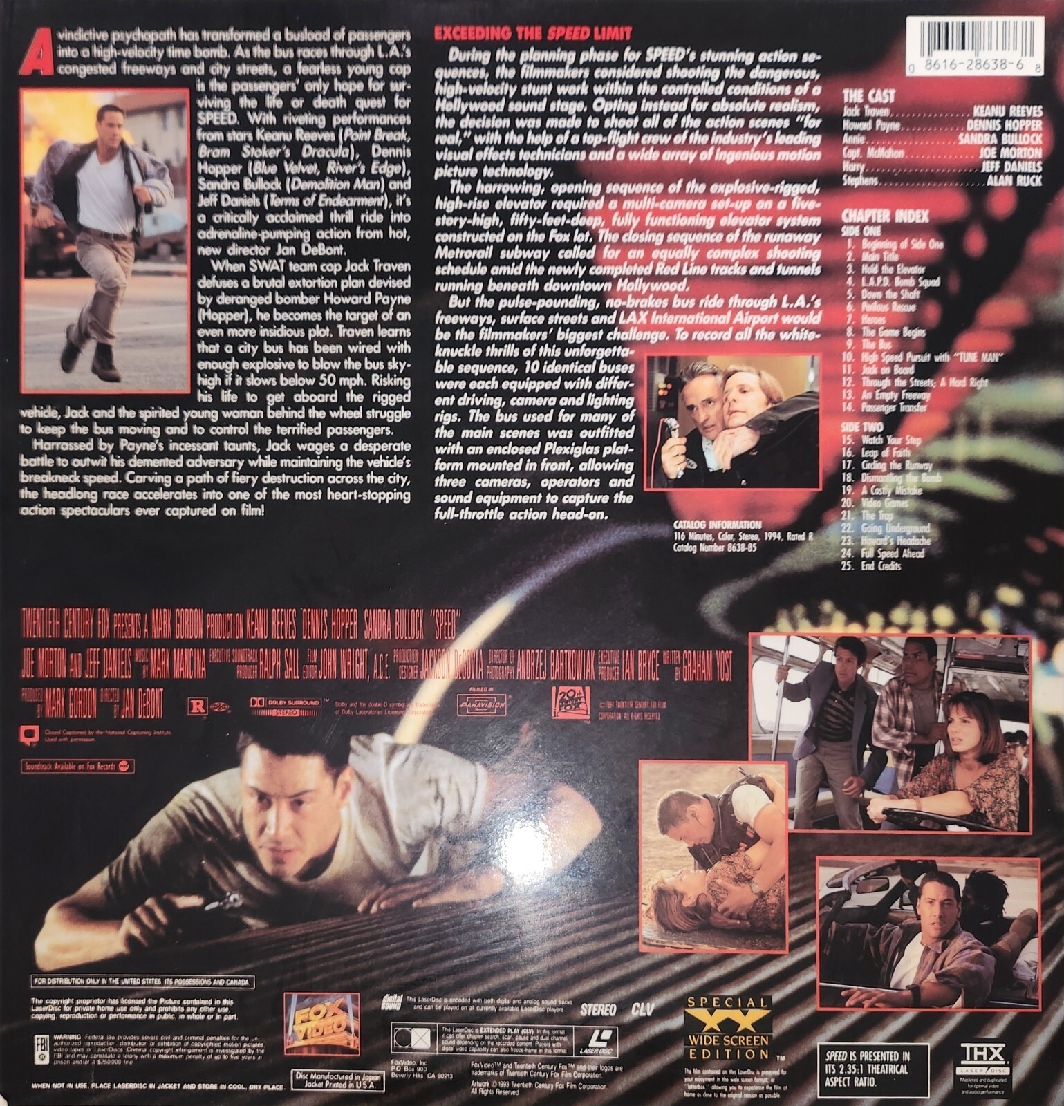 Speed (1993) NTSC LaserDisc Widescreen Edition THX Excellent Condition