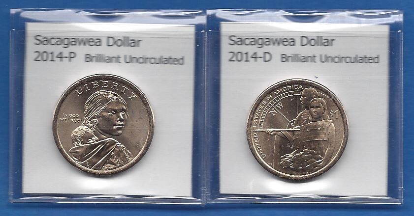 Sacagawea Dollars: 2014-P and 2014-D from Mint Rolls