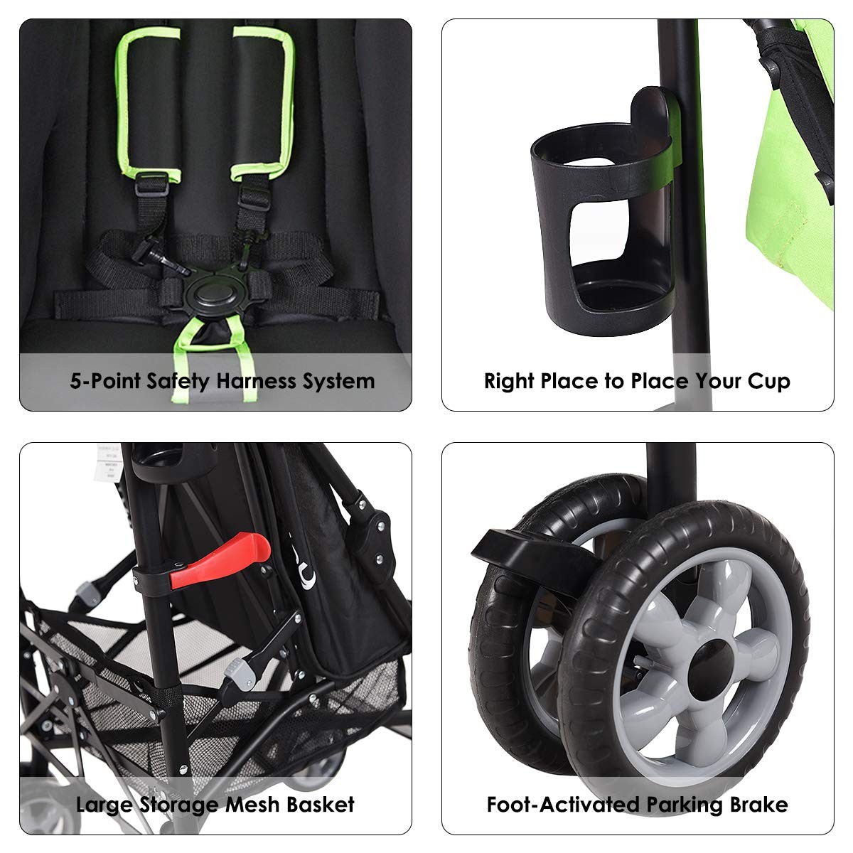 Lightweight & Compact Travel Stroller Infant to Toddler Adjustable Backrest