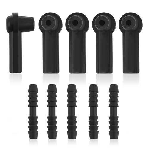 5PCS Brake Bleeder Kit Connector,Brake Fluid Bleeder Kit Bleeding Adapter Black
