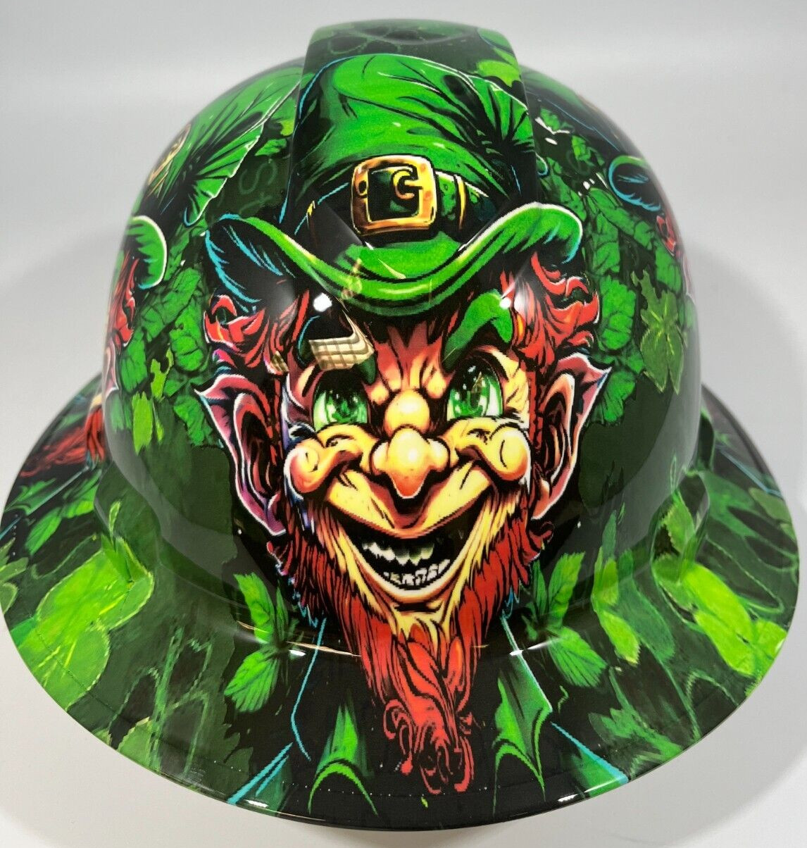 New Full Brim Hard Hat Custom Hydro Dipped ST PATRICKS DAY LUCKY LEPRECHAUN