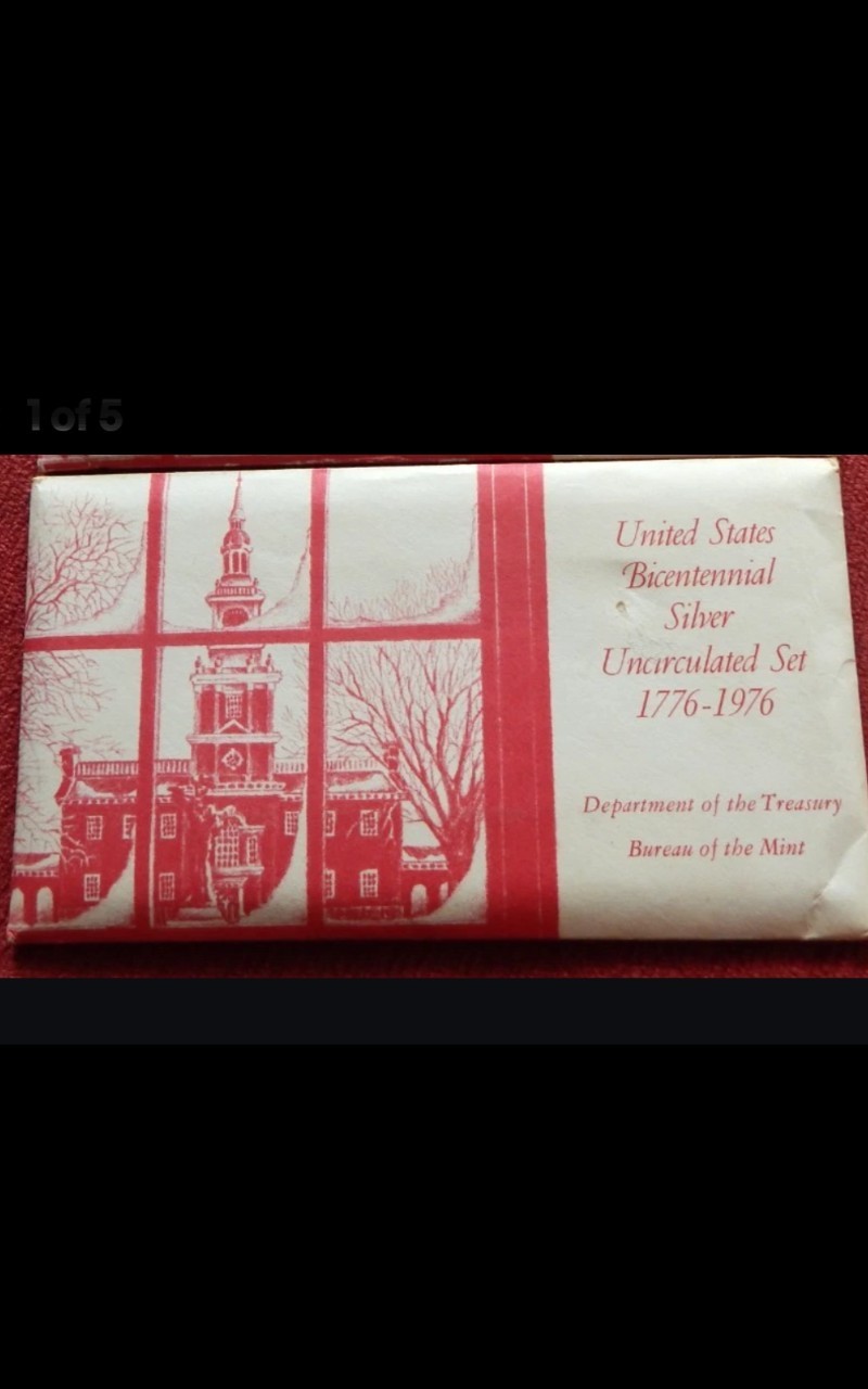 1776-1976 Bicentennial S 40% Silver Mints in White and Red Envelopes: