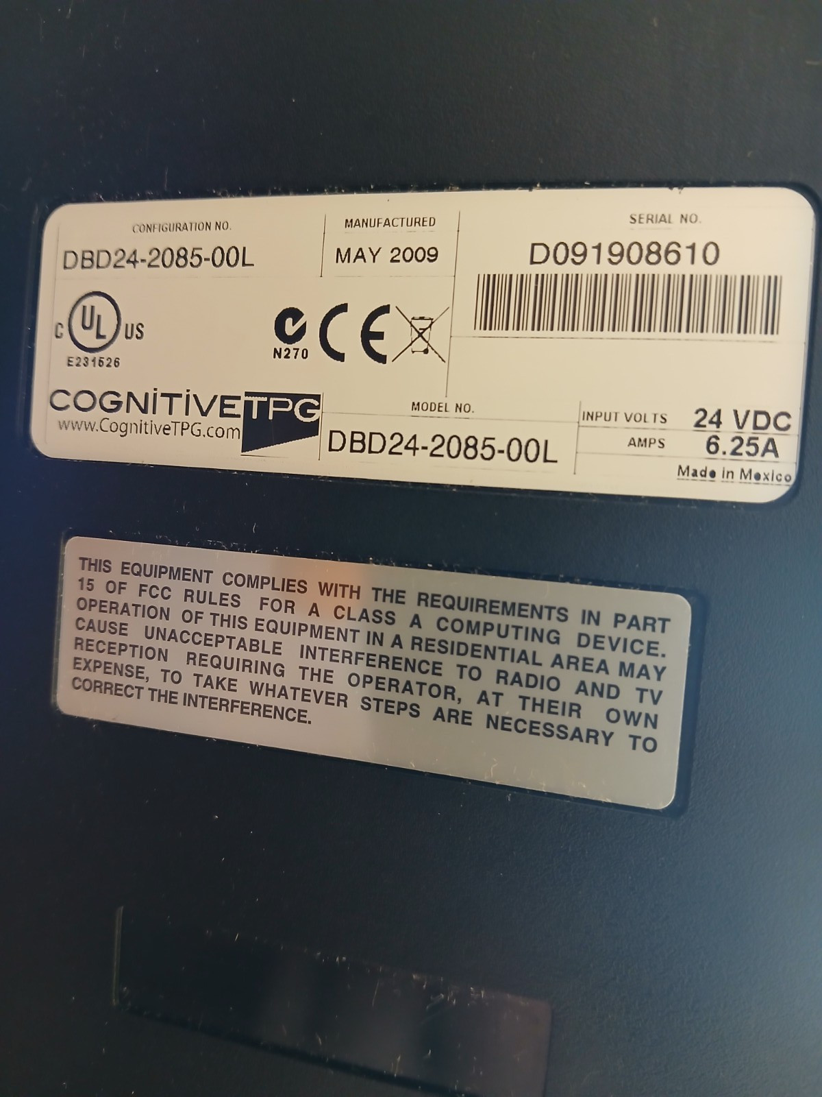 Cognitive Solutions Advantage DLX Direct Thermal Barcode Printer DBD24-2085-00L