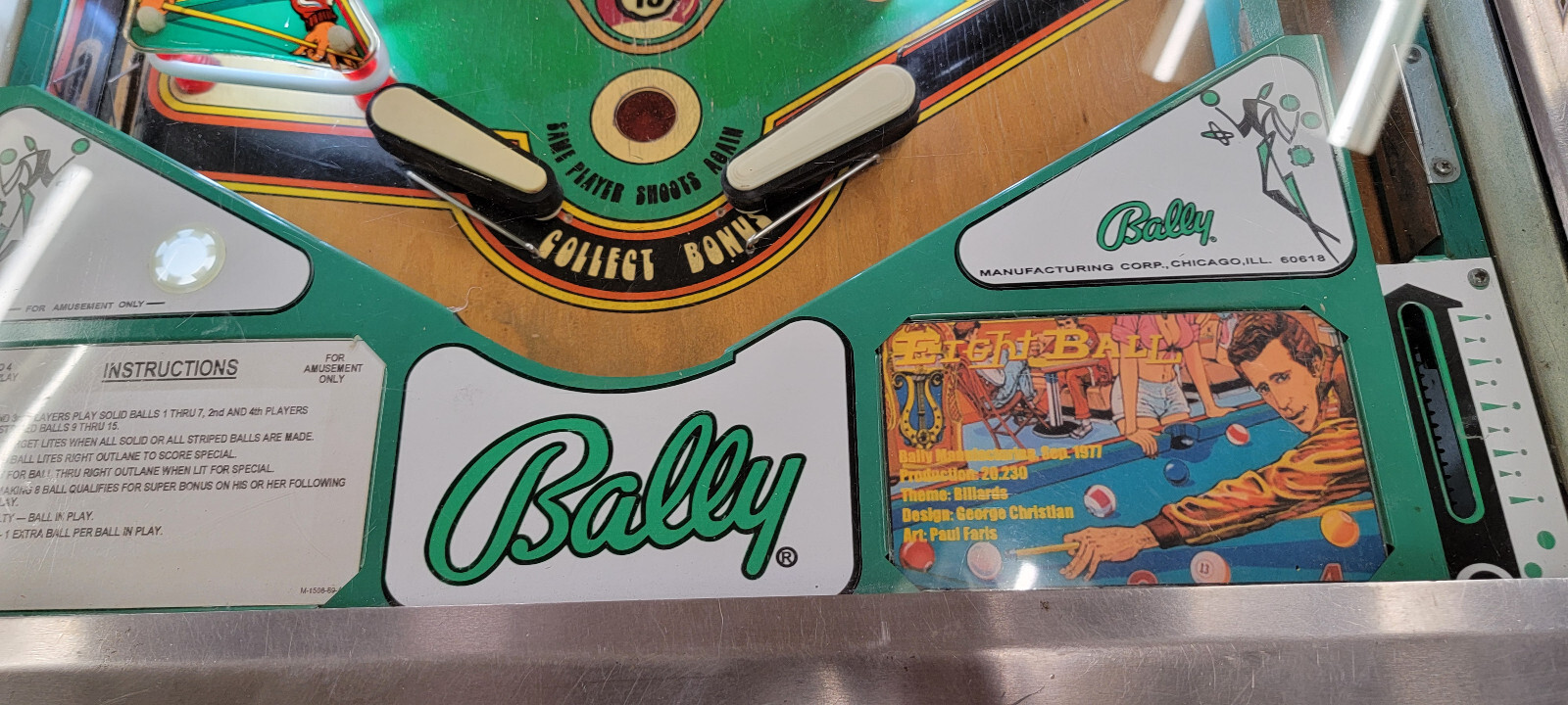 1977 Bally 8 Eight Ball Pinball Machine