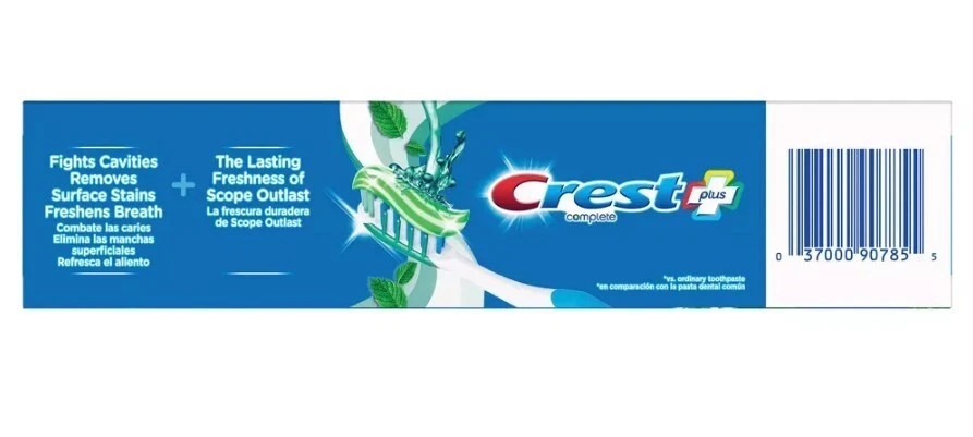 Crest Plus Complete Scope Outlast Whitening Toothpaste, 5.4 oz each 2 boxes New!