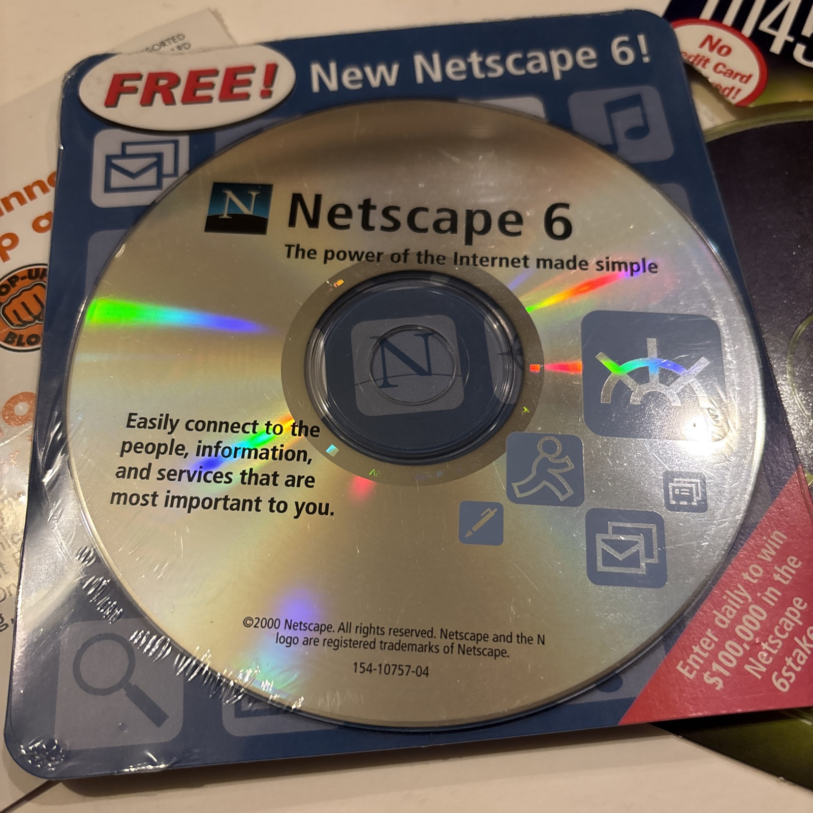 AOL, Netscape 6 & Earthlink Internet Svc Install CD Discs Vtg Software PC Window