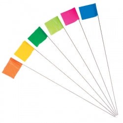 Presco 4" x 5" x  30" Lime Glo Wire Marking Pin Flags (100 Bundle)