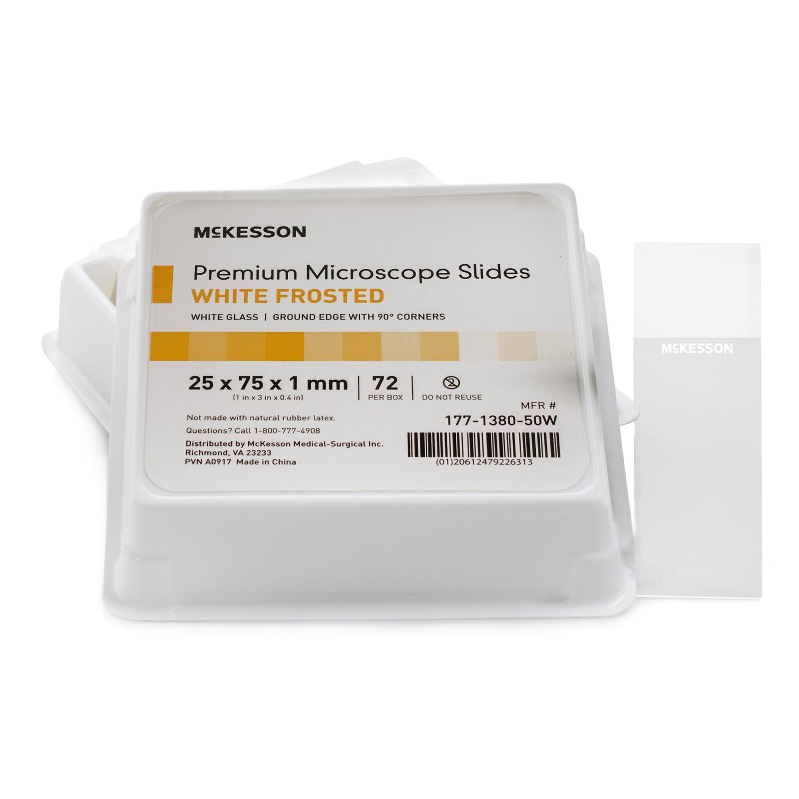 McKesson Glass Microscope Slides 25 X 75 X 1 mm White Frosted End 1440 pcs