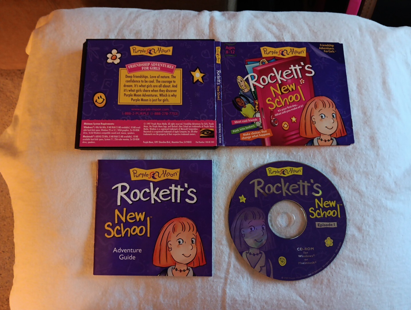 1998 Purple Moon Rockett's Tricky Decision PC Game for Ages 8-12. Ships Free
