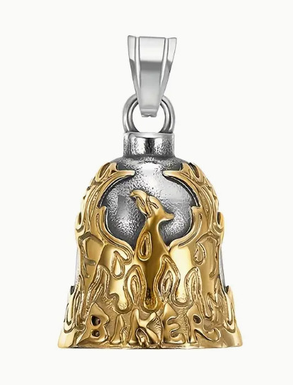 GOLD PHONEX BIKER 3D MOTORCYCLE BELL W HANGER 4 all Harley sportster dyna USA