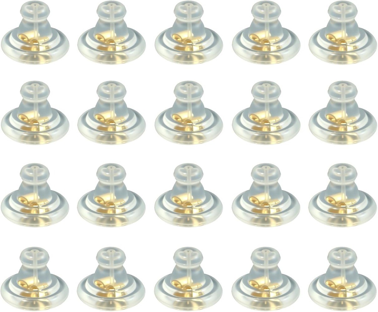 20 PCS Silicone Earring Backs Hypoallergenic Secure Lock No-Irritation for Studs