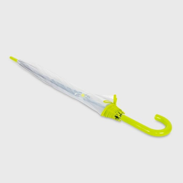 Bubble Umbrella - Clear Aloe: Manual Solid Design, Plastic Handle, 52" Span
