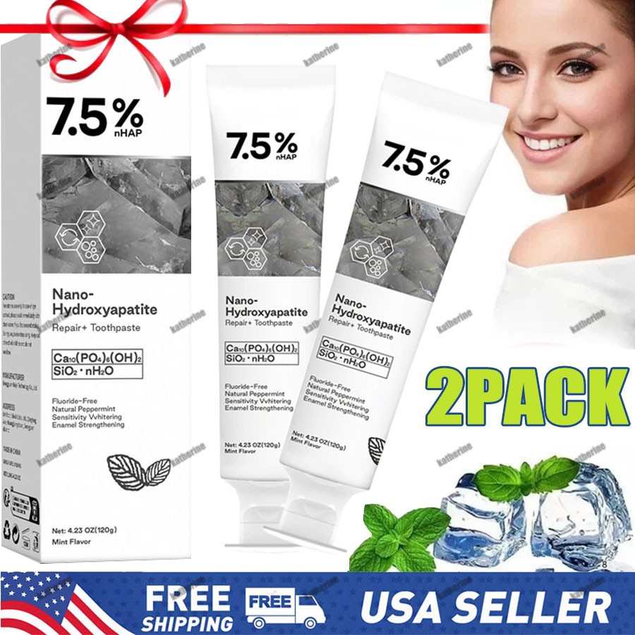 2PCS CEELIKE 7.5% Nano Hydroxyapatite Toothpaste