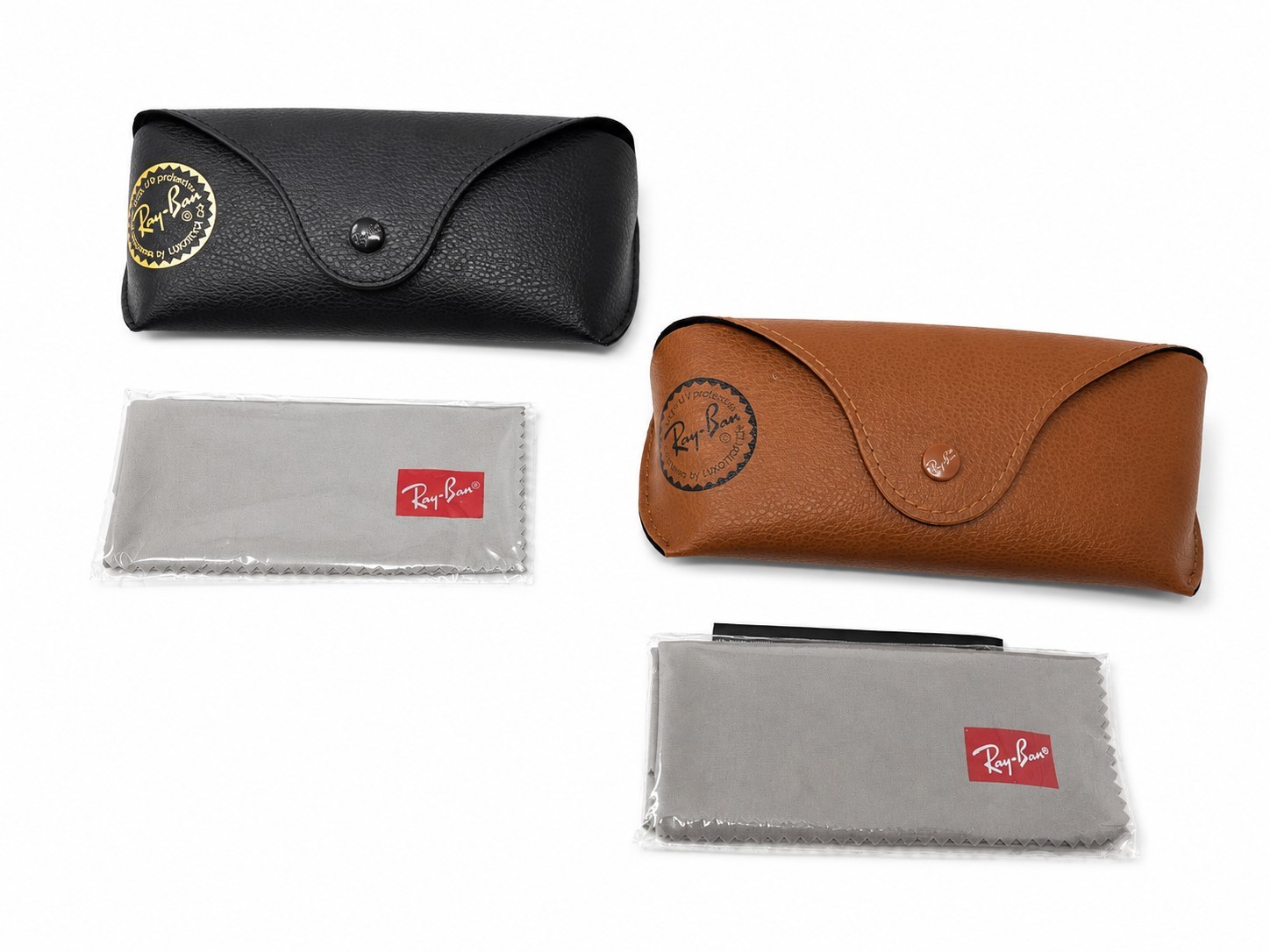 Authentic Ray-Ban Leather Sunglasses Eyeglasses Case w/Cloth– Classic Design NEW