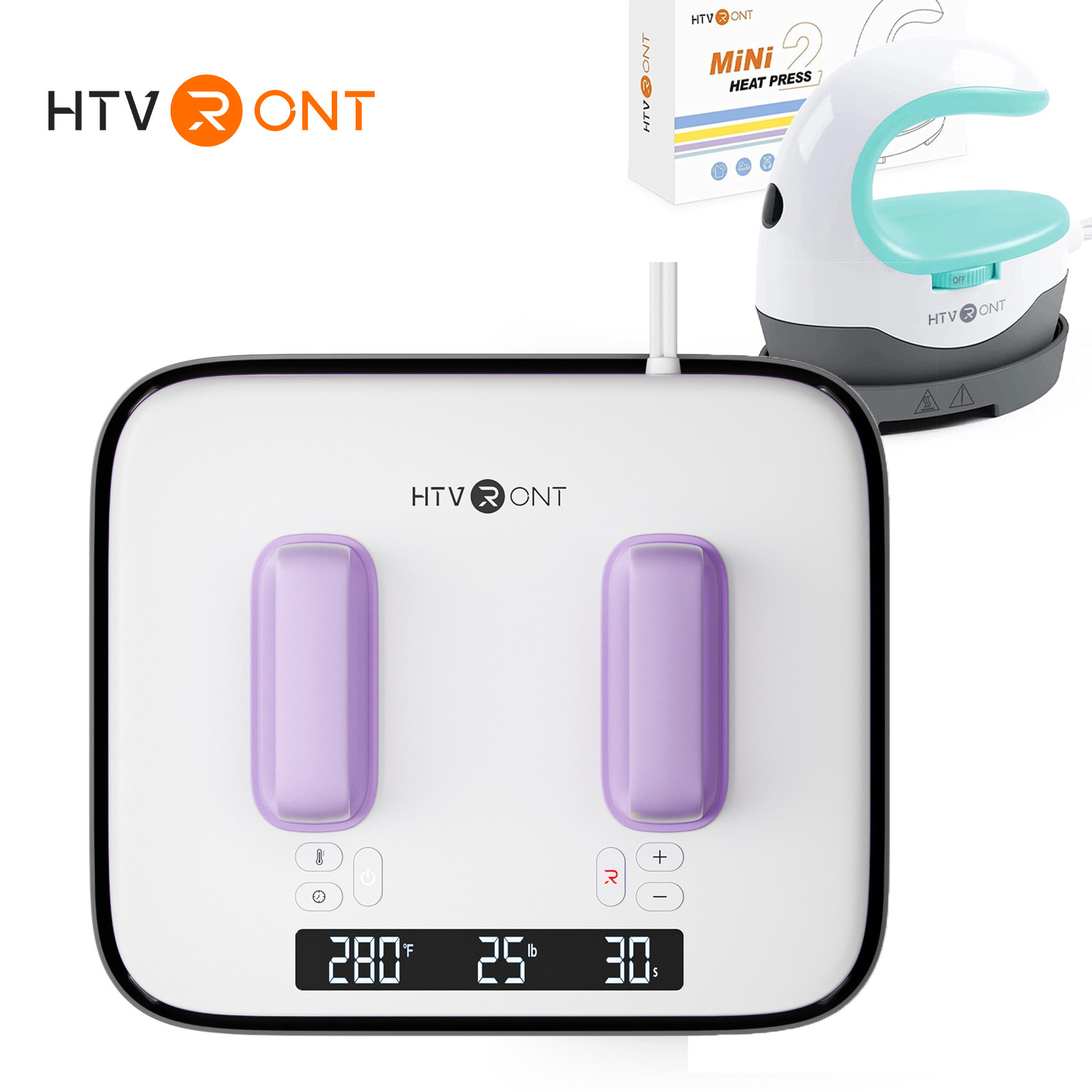 HTVRONT H10 12x10in Heat Press Machine Portable Heat Press + Mini Heat Press