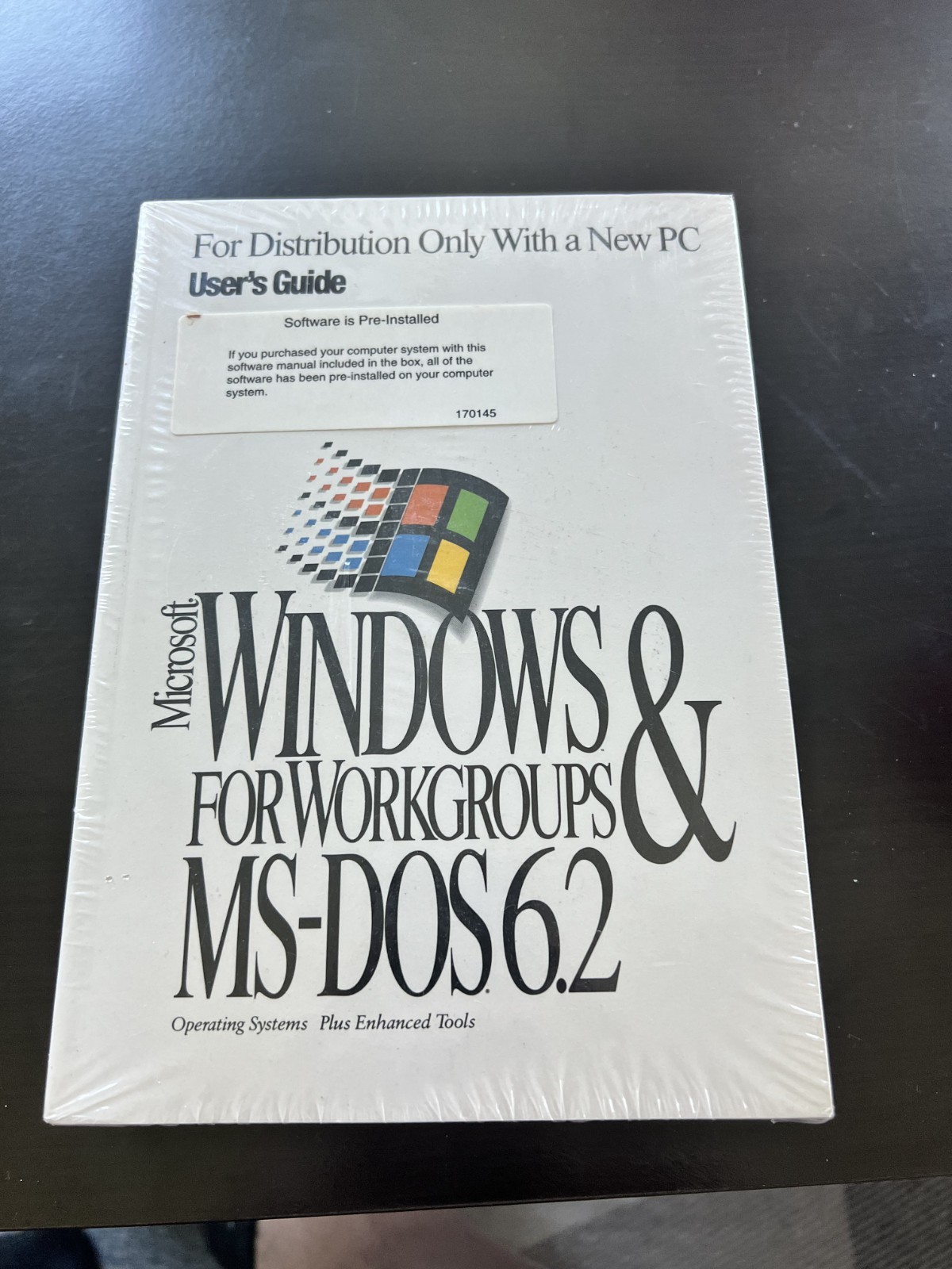 SEALED Microsoft Windows 3.11 Workgroups & MS-DOS 6.2 PC User's Guide rare