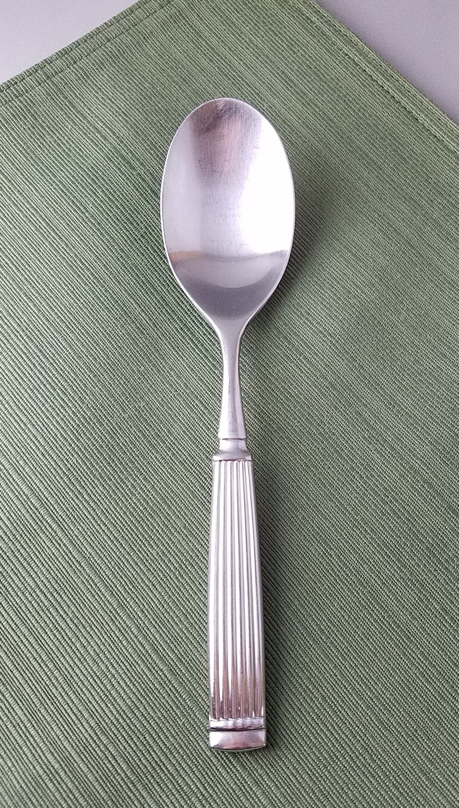 Dansk Colbert Solid Serving Spoon Stainless Ridges 8-3/4"