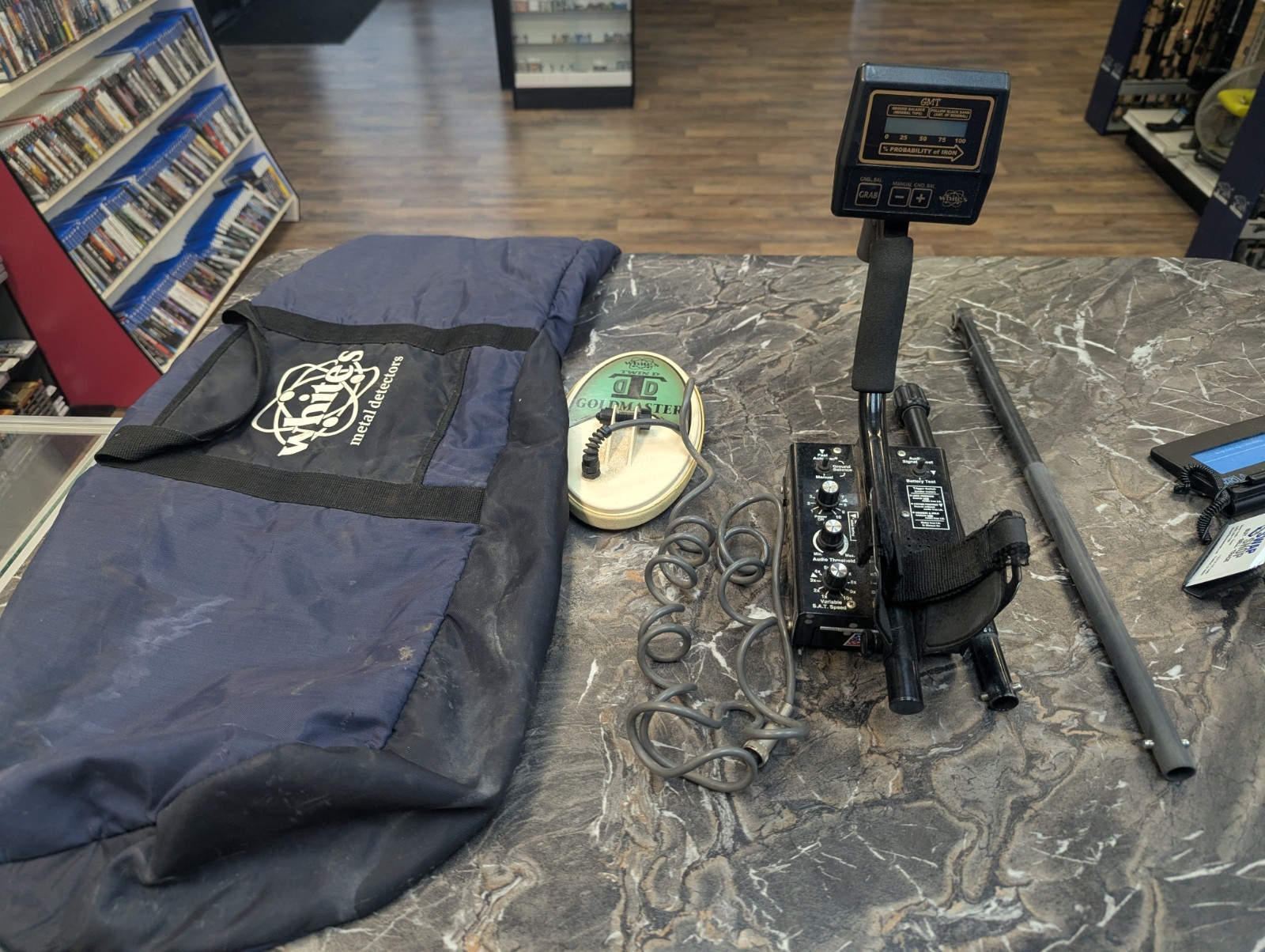 WHITE'S GMT GOLDMASTER E-SERIES GOLD COIN TWIN D 6" PROSPECTING METAL DETECTOR