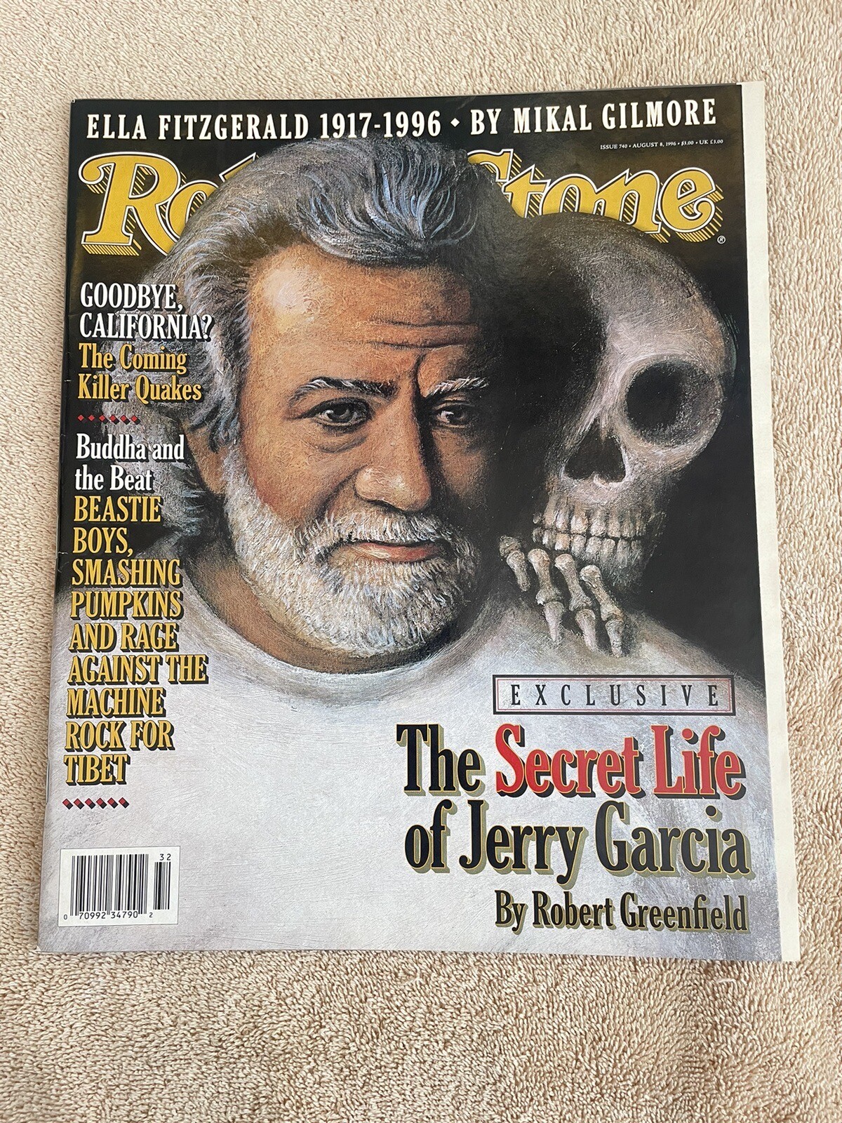 JERRY GARCIA ROLLING STONE MAGAZINE AUGUST 8 1996 COVER AND STORY! BRAND NEW!!