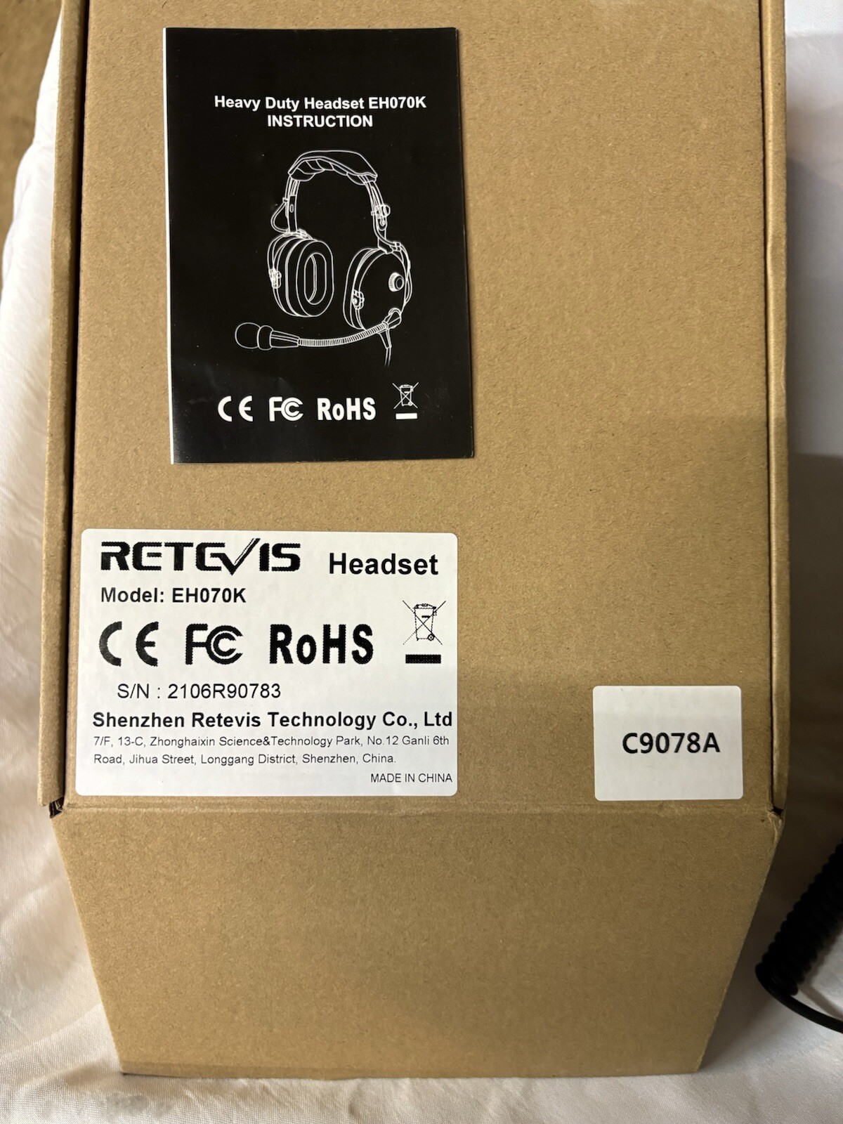 Retevis 15 Headset 2 Pin, Aviation, Sound Reducing, C9078A
