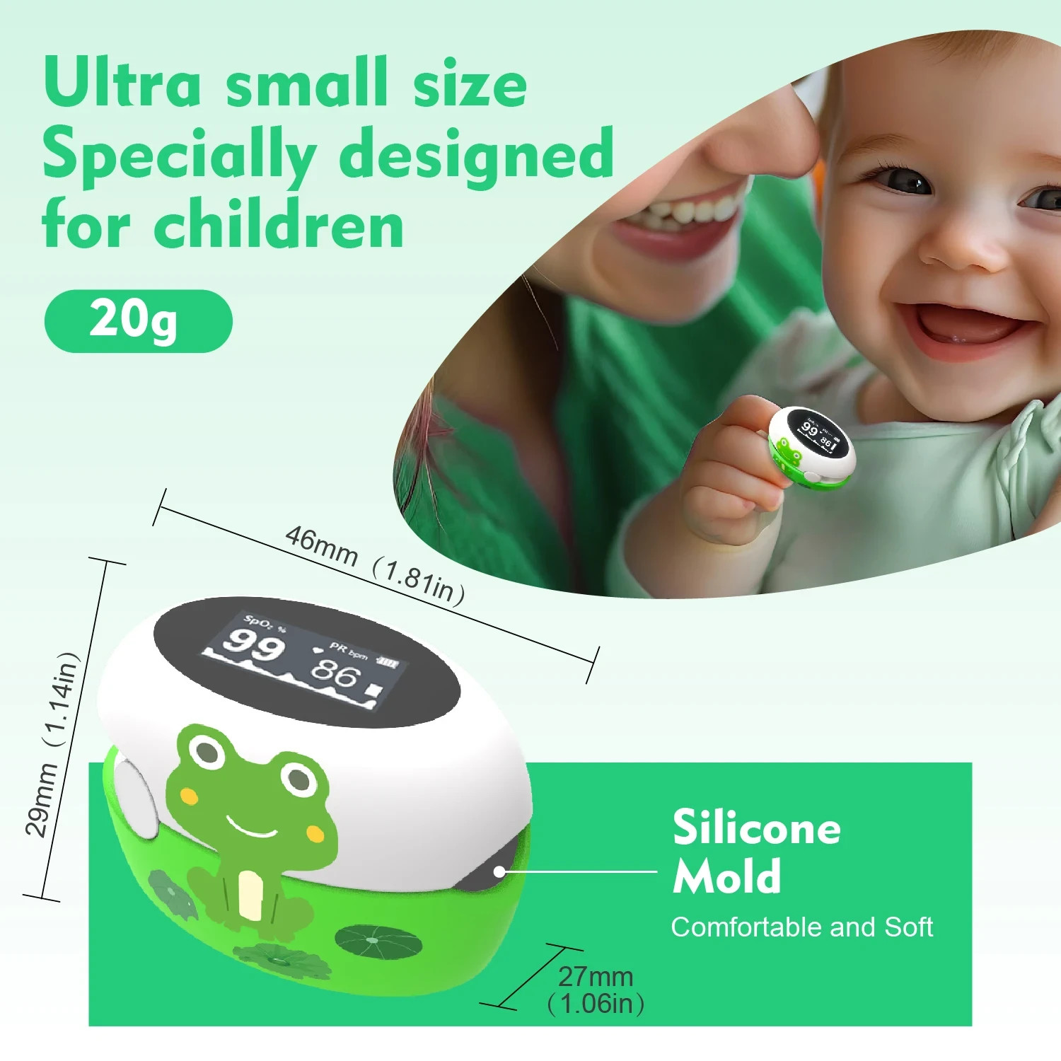 Medical Digital Pulse Oximeter for Monitoring Fingertip Oximeter for baby