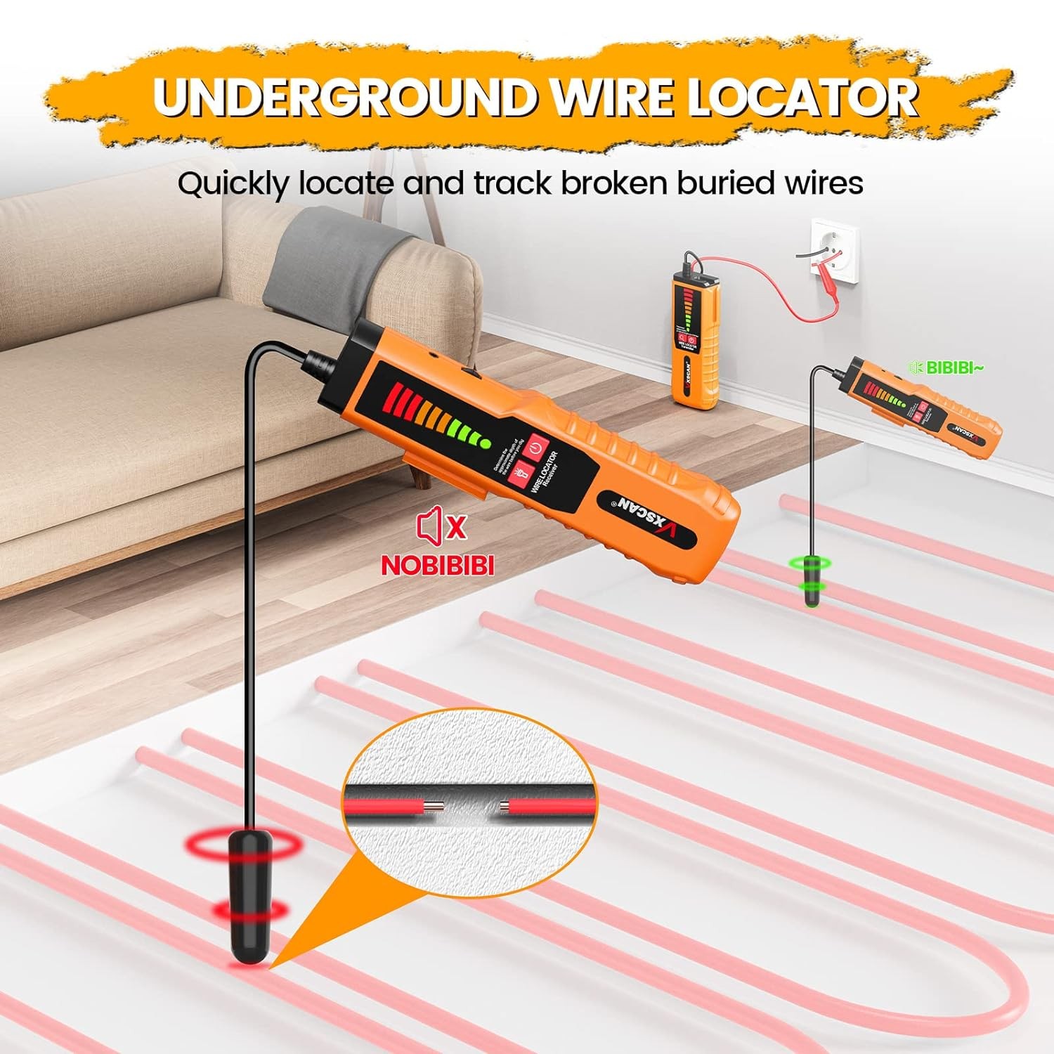 VXSCAN F04 Underground Cable Wire Locator Tracker Lan With Earphone Cable Tester