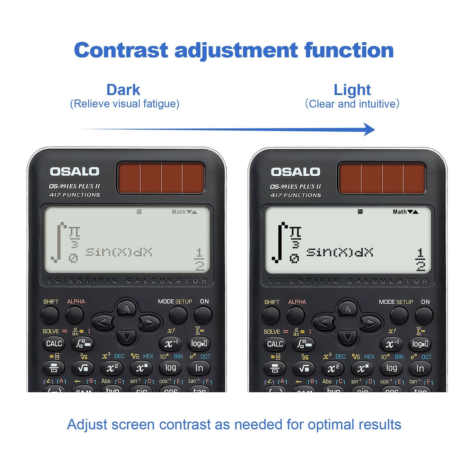Scientific Calculator 417 Function 2 Line Display Solar Battery Black