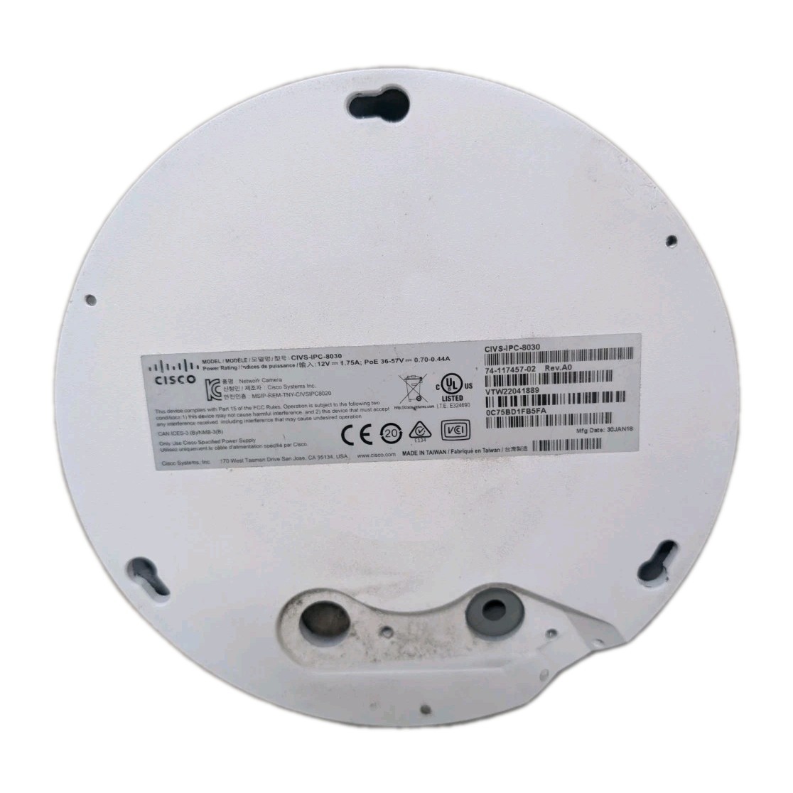 Cisco CIVS-IPC-8030 Network Dome Surveillance Camera